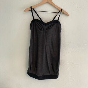 Lululemon Athletica Gray Camisole with‎ Ruched Sweetheart Neckline